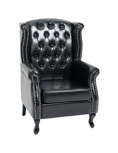 HOMCOM Tufted Chesterfield-style Armchair, Black 839-703V70BK