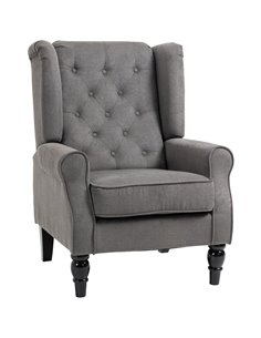 HOMCOM Retro Accent Chair, Wingback Armchair, 833-695V71CG