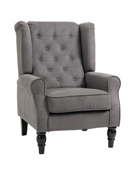 HOMCOM Retro Accent Chair, Wingback Armchair, 833-695V71CG - pic 40431 | FastDaddyshop