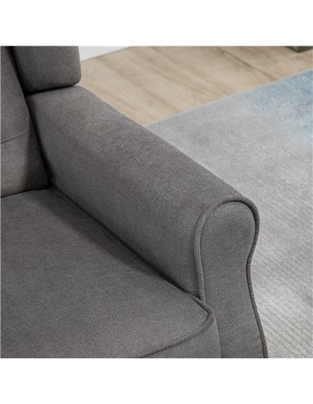 HOMCOM Retro Accent Chair, Wingback Armchair with Wood Frame Button Tufted Design for Living Room Bedroom, Dark Grey 833-695V71C - pic 40438 | FastDaddyshop