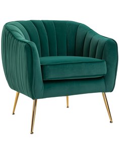 HOMCOM Velvet-Feel Tub Armchair, with Gold Tone Legs, Green 833-725V71DG