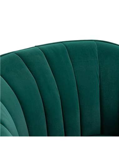 HOMCOM Velvet-Feel Tub Armchair, with Gold Tone Legs - Green 833-725V71DG