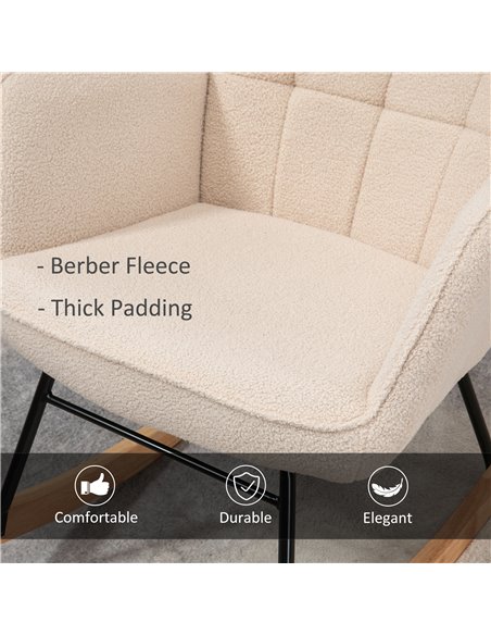 HOMCOM Wingback Rocking Chair for Nursing, Beige 839-613V70BG - pic 40452 | FastDaddyshop