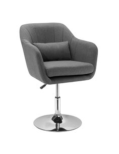 HOMCOM Swivel Accent Chair Contemporary Vanity Armchair, Dark Grey 833-757V72CG