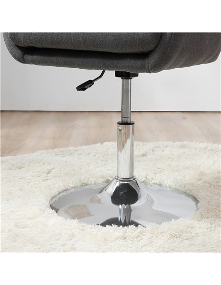 HOMCOM Swivel Accent Chair Contemporary Vanity Armchair with Adjustable Height Thick Cushion Lumbar Support Armrest for Bedroom  - pic 40465 | FastDaddyshop