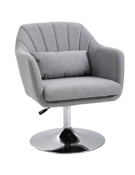 HOMCOM Swivel Accent Chair Contemporary Vanity Armchair, Light Grey 833-757V72LG - pic 40467 | FastDaddyshop