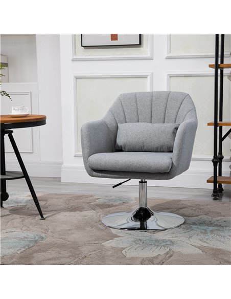 HOMCOM Swivel Accent Chair Contemporary Vanity Armchair, Light Grey 833-757V72LG - pic 40468 | FastDaddyshop