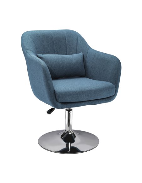 HOMCOM Swivel Accent Chair Contemporary Vanity Armchair, Blue 833-757V72BU - pic 40476 | FastDaddyshop