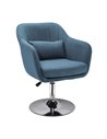 HOMCOM Swivel Accent Chair Contemporary Vanity Armchair, Blue 833-757V72BU
