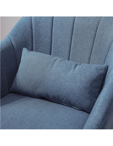 HOMCOM Swivel Accent Chair Contemporary Vanity Armchair with Adjustable Height Thick Cushion Lumbar Support Armrest for Bedroom 