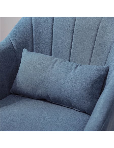 HOMCOM Swivel Accent Chair Contemporary Vanity Armchair with Adjustable Height Thick Cushion Lumbar Support Armrest for Bedroom  - pic 40483 | FastDaddyshop