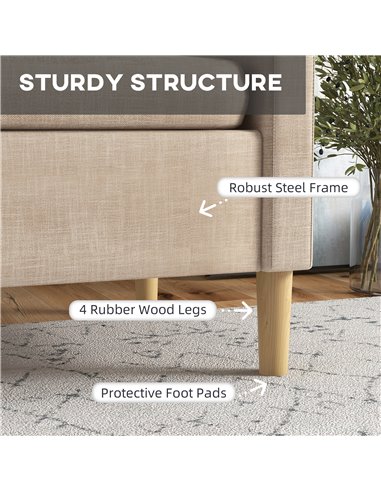 HOMCOM Modern Accent Chair, Comfy Fireside Chair, Beige 839-732V71BG