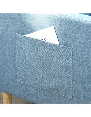 HOMCOM Modern Accent Chair, Comfy Fireside Chair, Upholstered Armchair for Living Room, Bedroom, Home Office, Light Blue 839-732