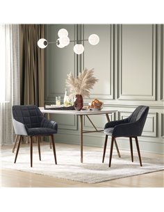 HOMCOM 2 Pcs Linen-Touch Fabric Dining Chair with Cushion, Dark grey 835-292V71CG 2