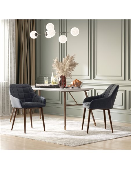 HOMCOM 2 Pcs Linen-Touch Fabric Dining Chair with Cushion, Dark grey 835-292V71CG - pic 40522 | FastDaddyshop