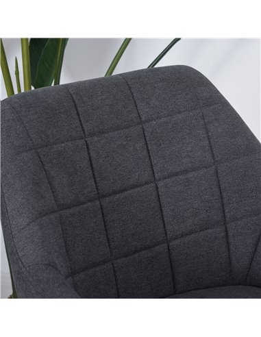 HOMCOM 2 Pcs Linen-Touch Fabric Dining Chair w/ Cushion, Backrest, Mid Back Leisure Chair w/ Steel Leg, Sponge Padded Armchair f