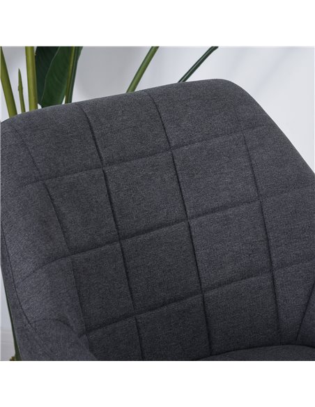 HOMCOM 2 Pcs Linen-Touch Fabric Dining Chair w/ Cushion, Backrest, Mid Back Leisure Chair w/ Steel Leg, Sponge Padded Armchair f - pic 40528 | FastDaddyshop
