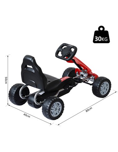 HOMCOM Kids Children Pedal Go Kart Ride On Car Toys Scooter Black & Red