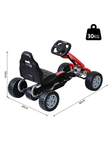 HOMCOM Kids Children Pedal Go Kart Ride On Car Toys Scooter Black & Red - pic 4054 | FastDaddyshop