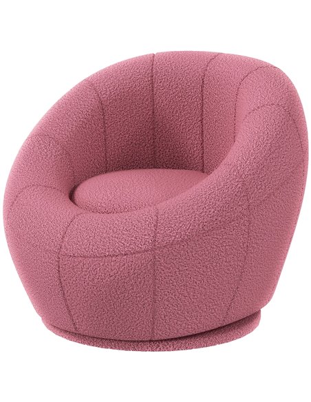HOMCOM Modern Accent Chair, Swivel Upholstered Armchair, Pink 839-803V70PK - pic 40548 | FastDaddyshop