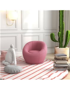 HOMCOM Modern Accent Chair, Swivel Upholstered Armchair, Pink 839-803V70PK 2