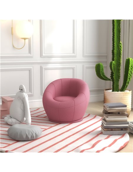 HOMCOM Modern Accent Chair, Swivel Upholstered Armchair for Living Room, Bedroom, Home Office, Pink 839-803V70PK - pic 40549 | FastDaddyshop