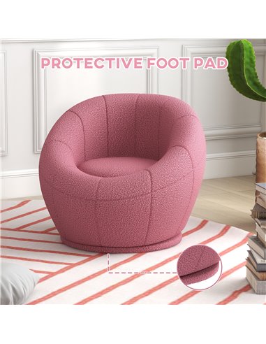 HOMCOM Modern Accent Chair, Swivel Upholstered Armchair for Living Room, Bedroom, Home Office, Pink 839-803V70PK