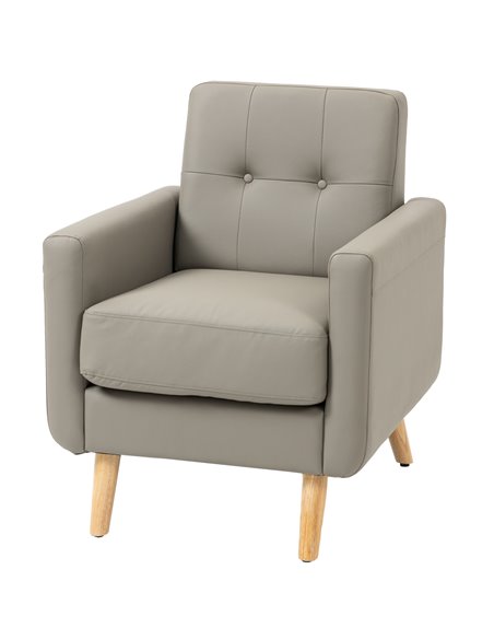 HOMCOM Modern Accent Chair, Tufted Living Room Chair, Grey 839-847V70GY - pic 40566 | FastDaddyshop