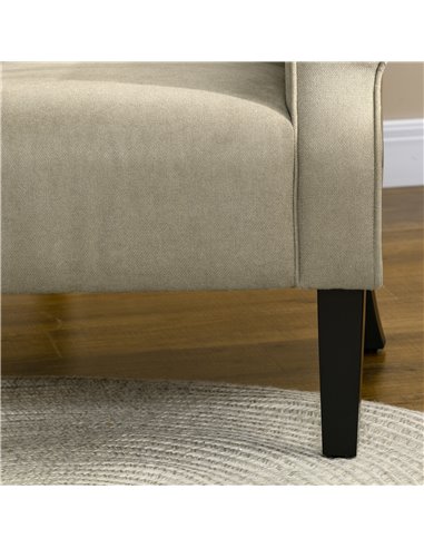 HOMCOM Upholstered Accent Chair with High Back, Rolled Arms and Wood Legs, Soft Thick Padded Armchair, Beige 839-877V70LG
