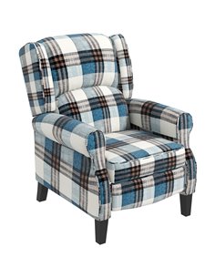 HOMCOM Push Back Recliner Armchair, Blue 833-702V71BU