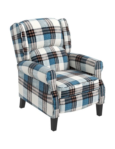 HOMCOM Push Back Recliner Armchair, Blue 833-702V71BU - pic 40611 | FastDaddyshop