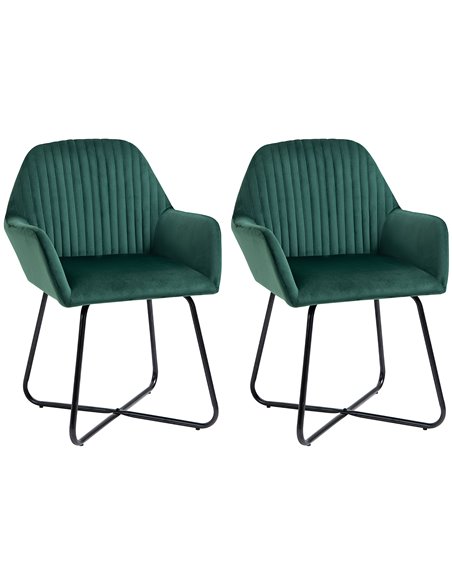 HOMCOM Modern Velvet-Feel Fabric Upholstered Armchair, Green 839-P026 - pic 40647 | FastDaddyshop