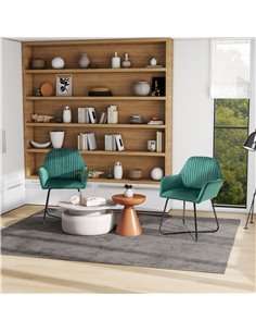 HOMCOM Modern Velvet-Feel Fabric Upholstered Armchair, Green 839-P026 2