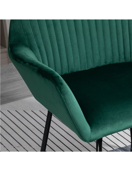 HOMCOM Modern Accent Chair, Velvet-Feel Fabric Upholstered Armchair with Metal Base for Living Room, Set of 2, Green 839-P026 - pic 40653 | FastDaddyshop