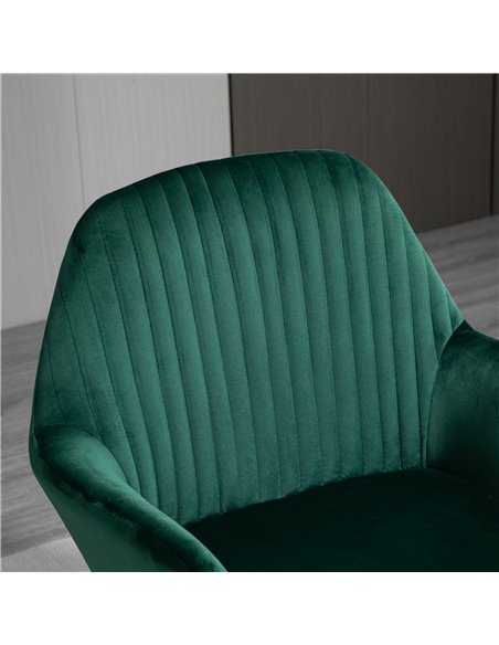 HOMCOM Modern Accent Chair, Velvet-Feel Fabric Upholstered Armchair with Metal Base for Living Room, Set of 2, Green 839-P026 - pic 40654 | FastDaddyshop