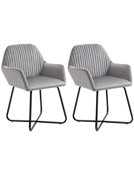HOMCOM Modern Velvet-Feel Fabric Upholstered Armchair, Grey 839-P027 - pic 40656 | FastDaddyshop