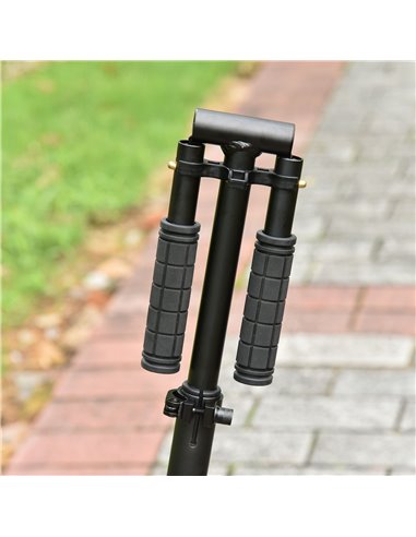 HOMCOM Folding Kick Scooter 2 Big Wheels Teens Adult 14+ Adjustable Ride On Black