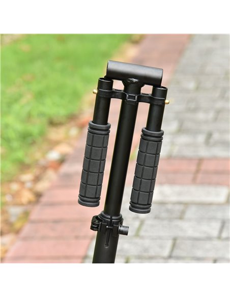 HOMCOM Folding Kick Scooter 2 Big Wheels Teens Adult 14+ Adjustable Ride On Black - pic 4068 | FastDaddyshop