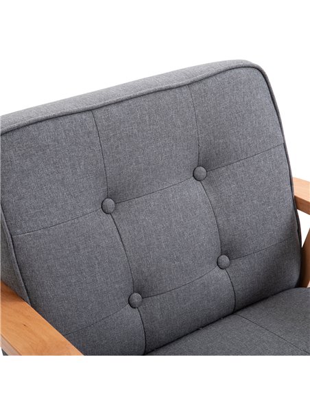 HOMCOM Reception Retro Accent Chair Beech Wood Frame Armchair Occasional Living Room Reception Bedroom Balcony Conservatory Padd - pic 40689 | FastDaddyshop