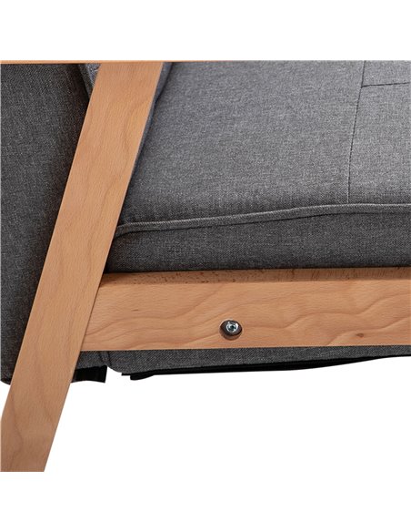 HOMCOM Reception Retro Accent Chair Beech Wood Frame Armchair Occasional Living Room Reception Bedroom Balcony Conservatory Padd - pic 40690 | FastDaddyshop