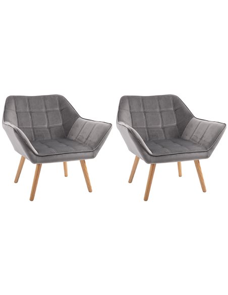 HOMCOM Armchair Accent Chair with Wide Arms, Set of 2, Grey 833-P056 - pic 40710 | FastDaddyshop
