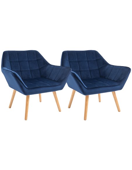 HOMCOM Armchair Accent Chair with Wide, Set of 2, Blue 833-P057 - pic 40728 | FastDaddyshop
