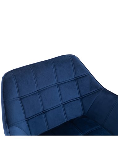 HOMCOM Armchair Accent Chair Wide Arms Slanted Back Padding Iron Frame Wooden Legs Home Bedroom Furniture Seating Set of 2 Blue 