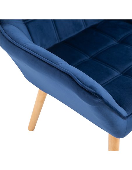 HOMCOM Armchair Accent Chair Wide Arms Slanted Back Padding Iron Frame Wooden Legs Home Bedroom Furniture Seating Set of 2 Blue  - pic 40736 | FastDaddyshop