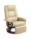 HOMCOM Swivel Recliner, Faux Leather Reclining Chair, Cream 833-621V71CW