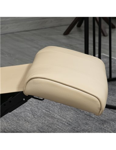 HOMCOM Swivel Recliner, Faux Leather Reclining Chair, Upholstered Armchair with Wooden Base for Living Room, Bedroom, Cream 833-