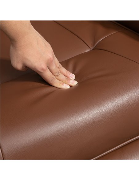 HOMCOM Swivel Recliner, Faux Leather Reclining Chair, Upholstered Armchair with Wooden Base for Living Room, Bedroom, Brown 833- - pic 40753 | FastDaddyshop
