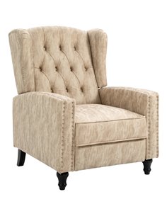 HOMCOM Studded Upholstered Reclining Armchair, Beige 833-845V70BG