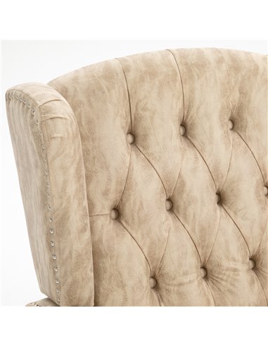 HOMCOM Studded Upholstered Reclining Armchair w/ Retractable Footrest Beige 833-845V70BG