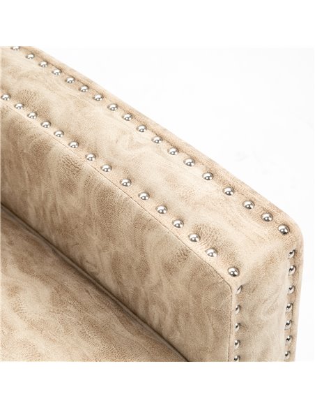 HOMCOM Studded Upholstered Reclining Armchair w/ Retractable Footrest Beige 833-845V70BG - pic 40763 | FastDaddyshop